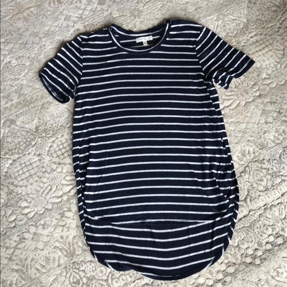 Blue and White Stripe Top